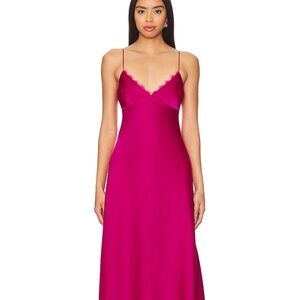 Katie May Jessica Dress in Pink Peacock with lace